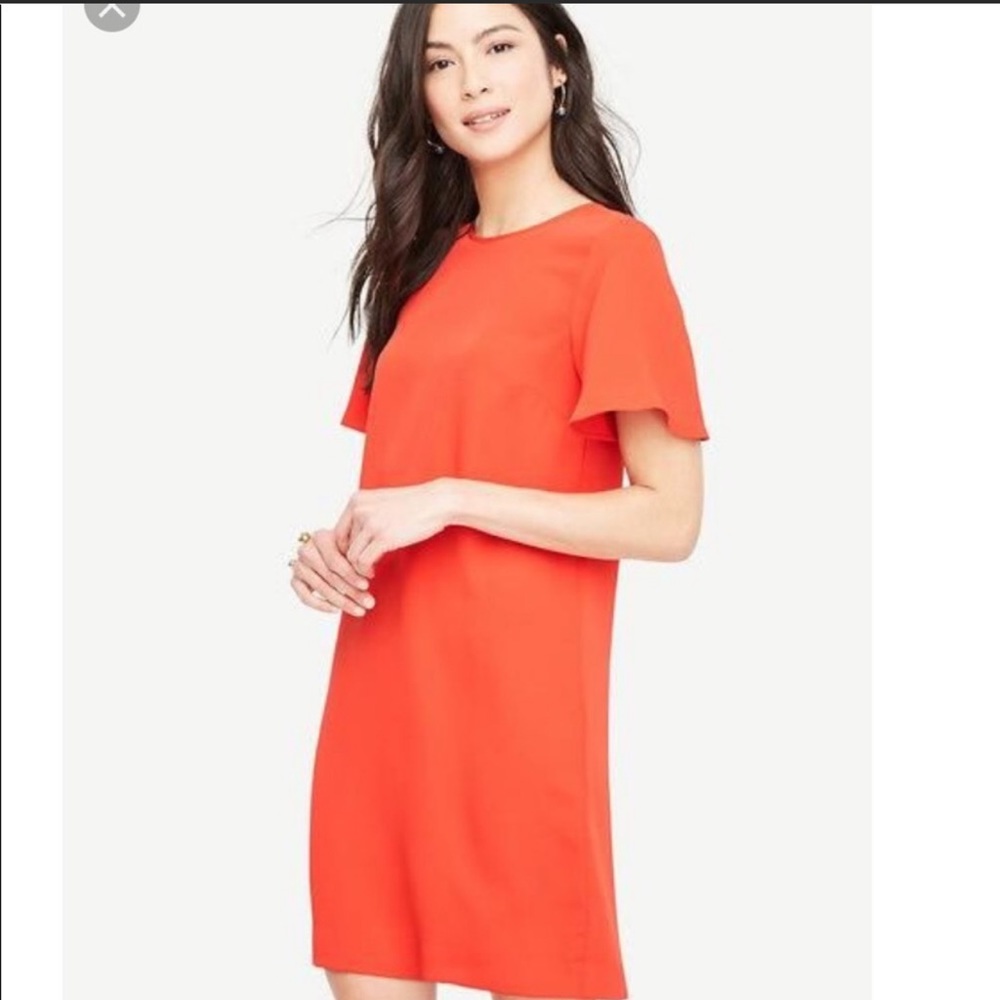Ann Taylor Bright Red/Orange Dress Size 6